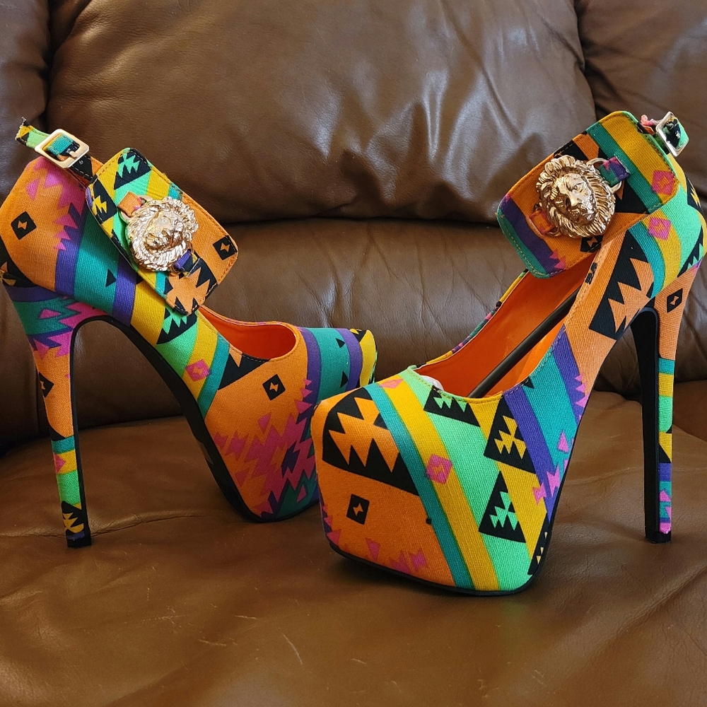 New Women's Ami Clubwear Multicolor Heels Size 8.5 ( worn 1x)
